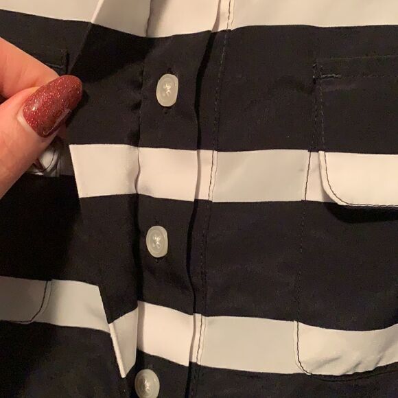 Navy Striped Blouse   - Picture 3 of 7
